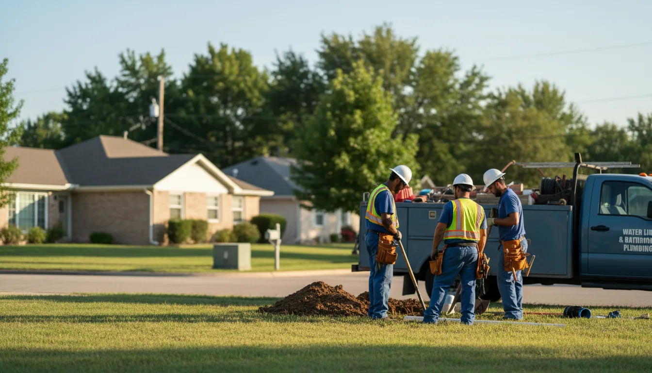 Residential water line and bathroom plumbing service in Wayland, IA